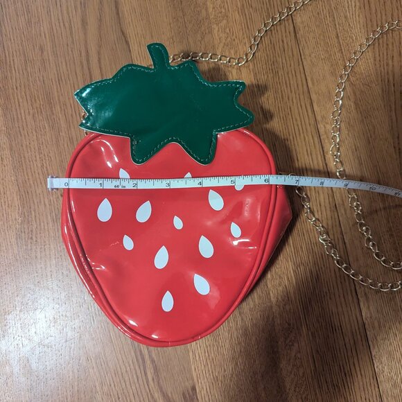 Strawberry Crossbody Shiny Plastic Bag - Picture 3 of 5
